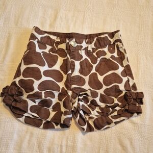 Gymboree girls size 5 Safari Fashion animal print linen blend shorts, NWOT